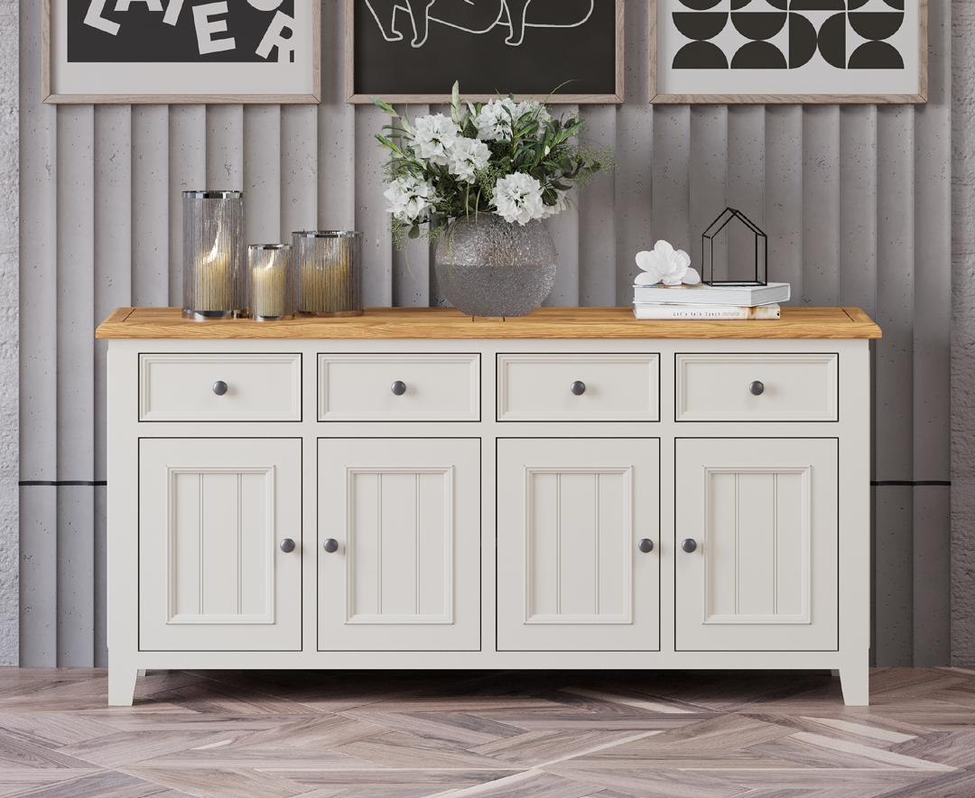 Weymouth Oak and Soft White Painted Extra Large Sideboard