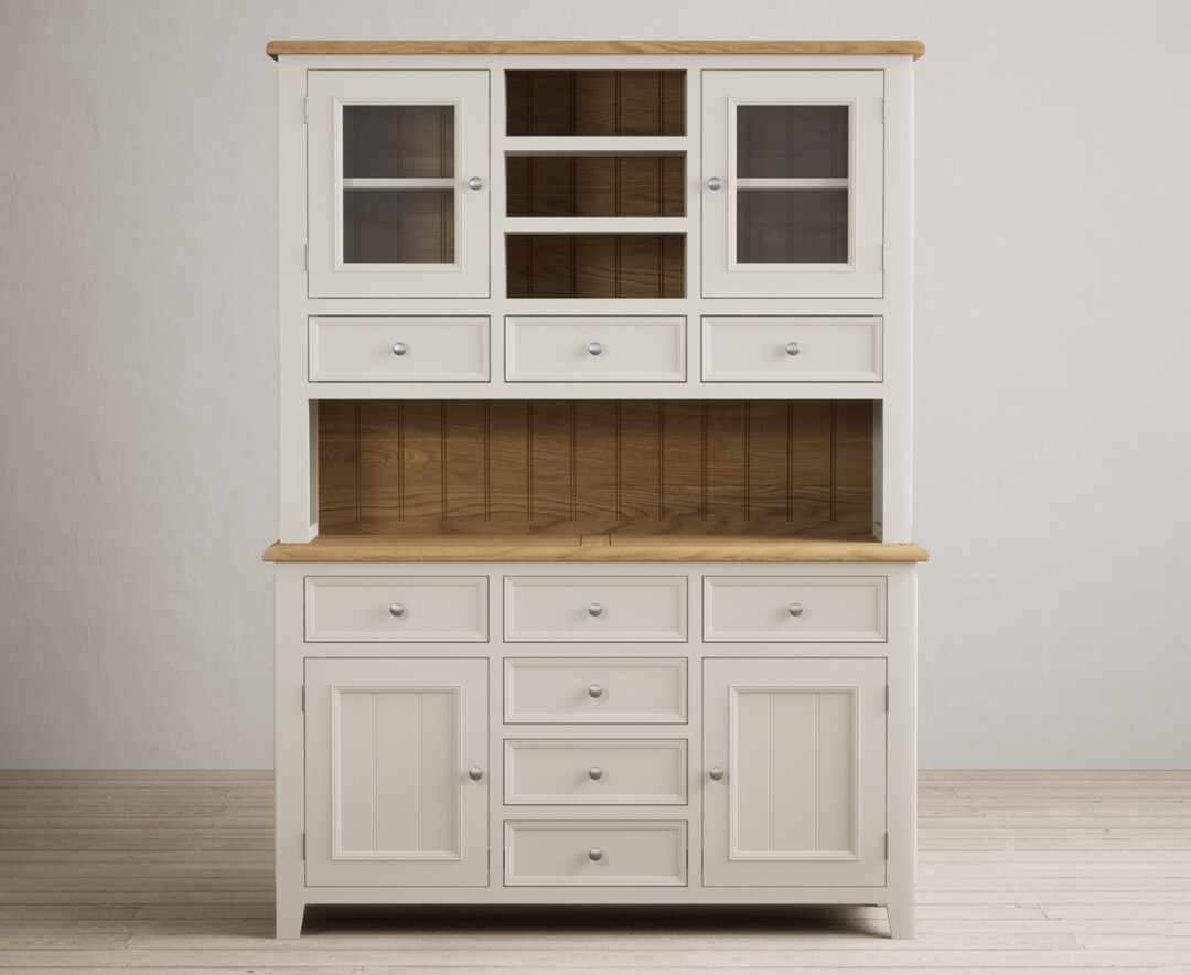 Product photograph of Weymouth Oak And Soft White Painted Large Dresser from Oak Furniture Superstore