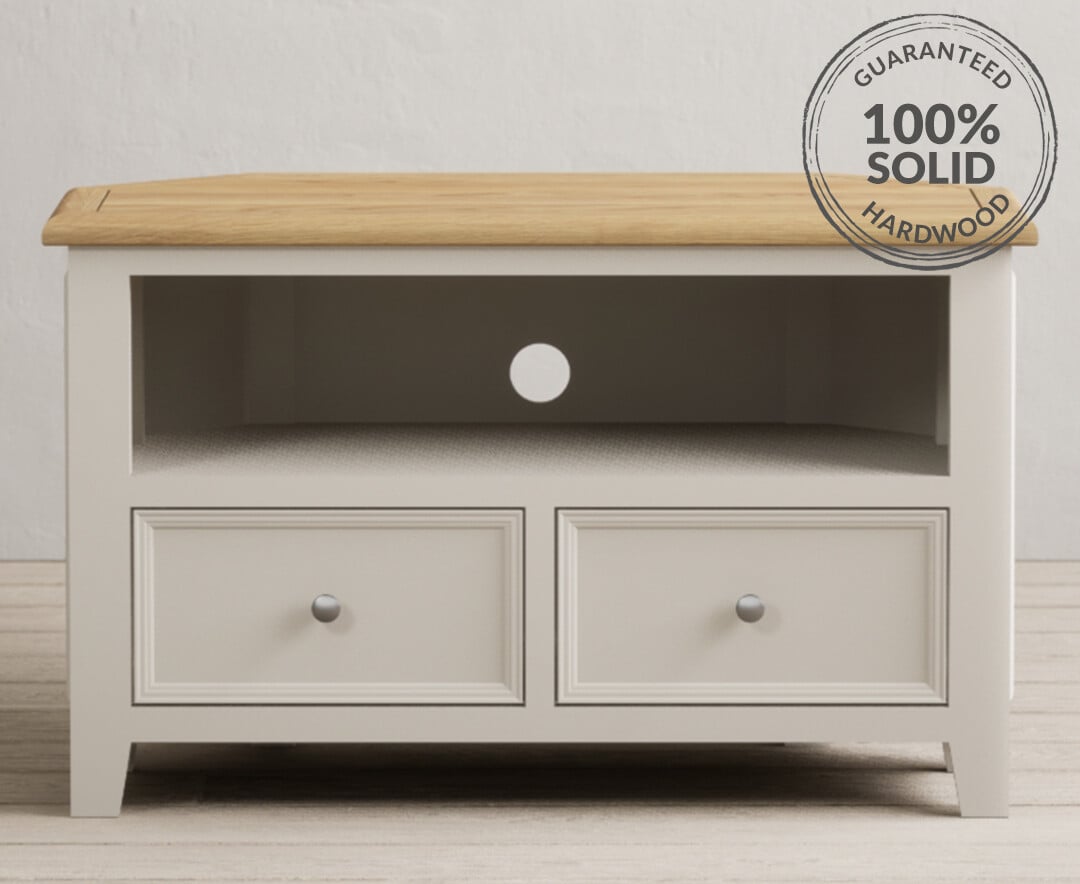 White painted shop corner tv unit