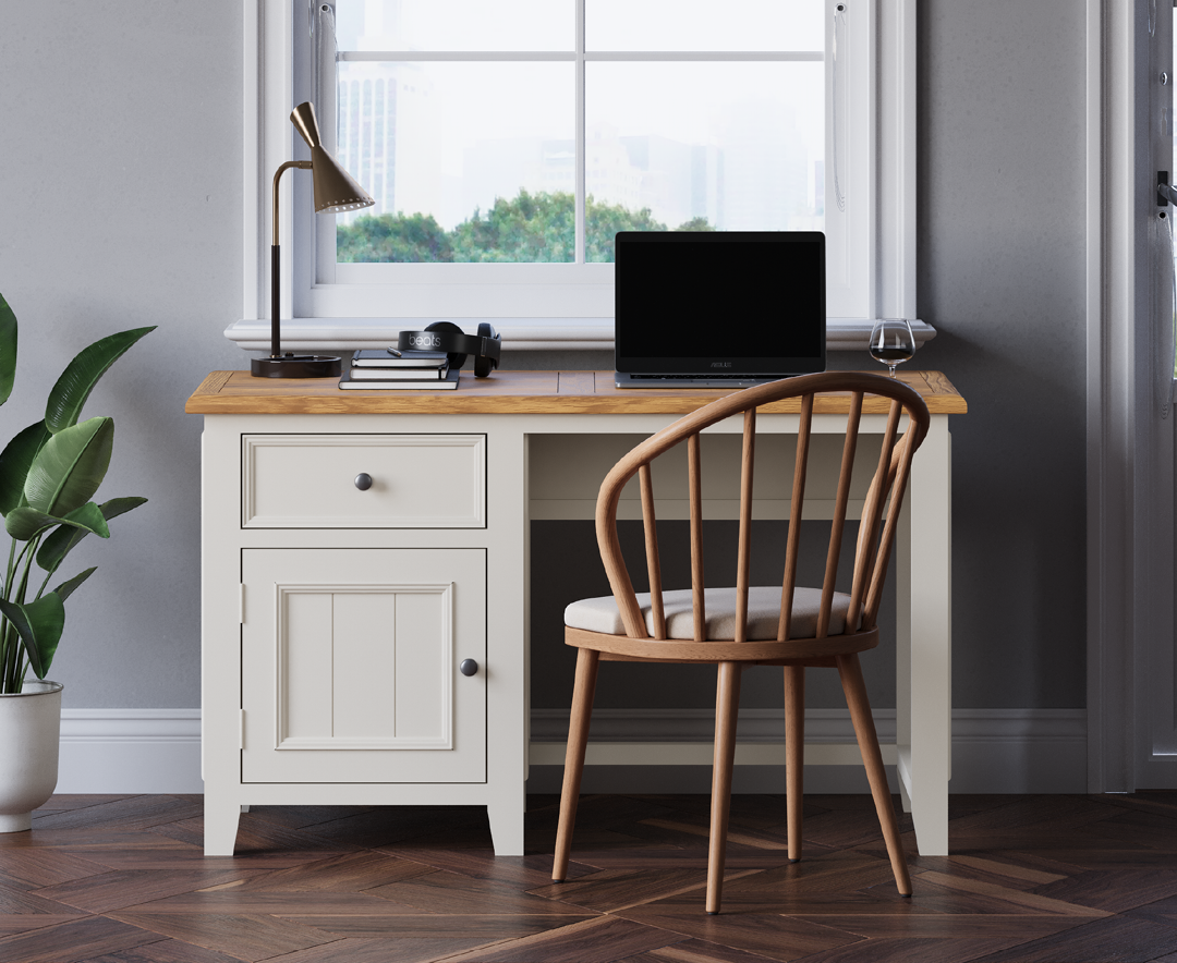 Weymouth Oak and Soft White Painted Computer Desk
