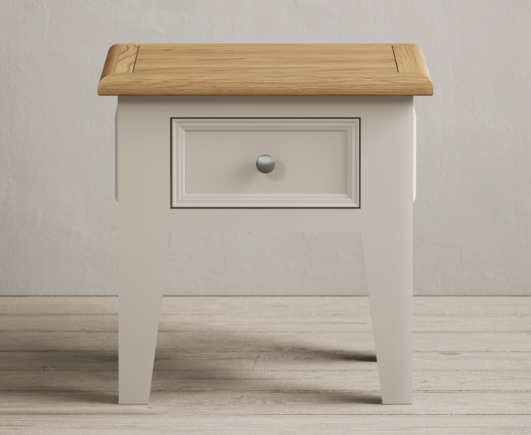 Product photograph of Weymouth Oak And Soft White Painted Lamp Table from Oak Furniture Superstore