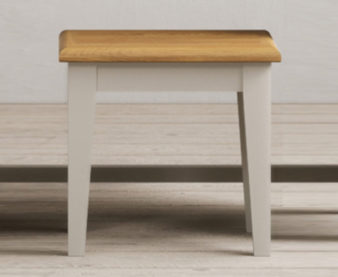 Product photograph of Weymouth Oak And Soft White Painted Dressing Stool from Oak Furniture Superstore