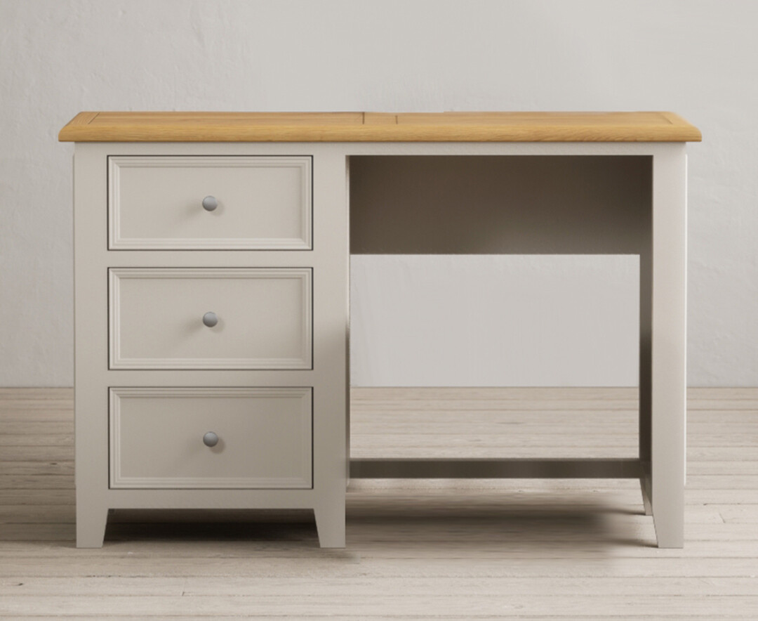Product photograph of Weymouth Oak And Soft White Painted Dressing Table from Oak Furniture Superstore