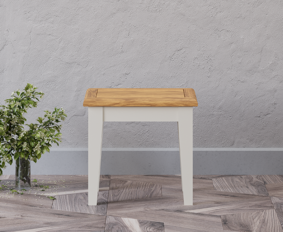 Weymouth Oak and Soft White Painted Dressing Stool