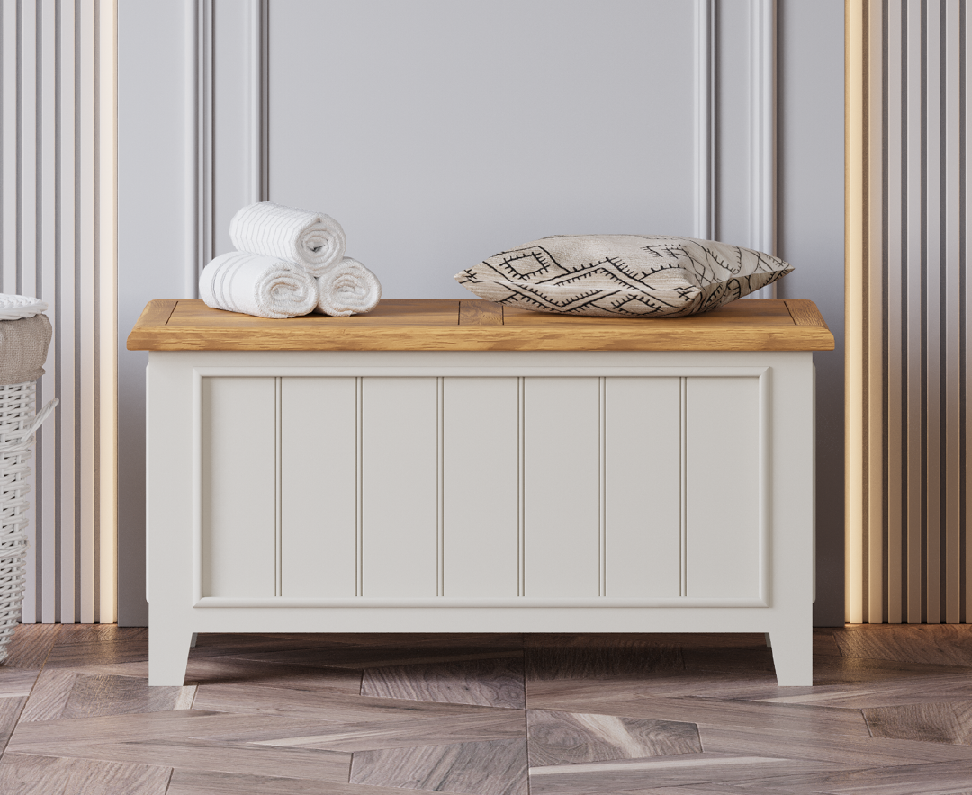 Weymouth Oak and Soft White Painted Blanket Box