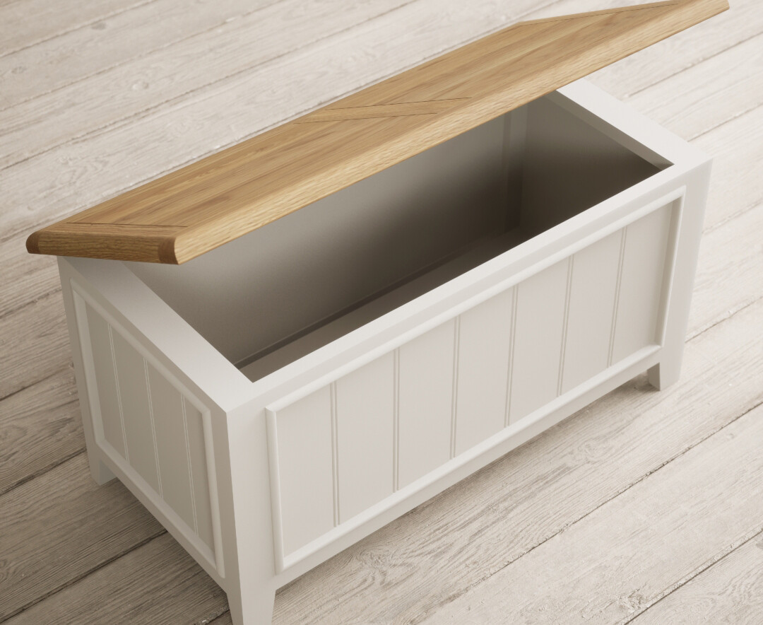 Photo 2 of Weymouth oak and soft white painted blanket box