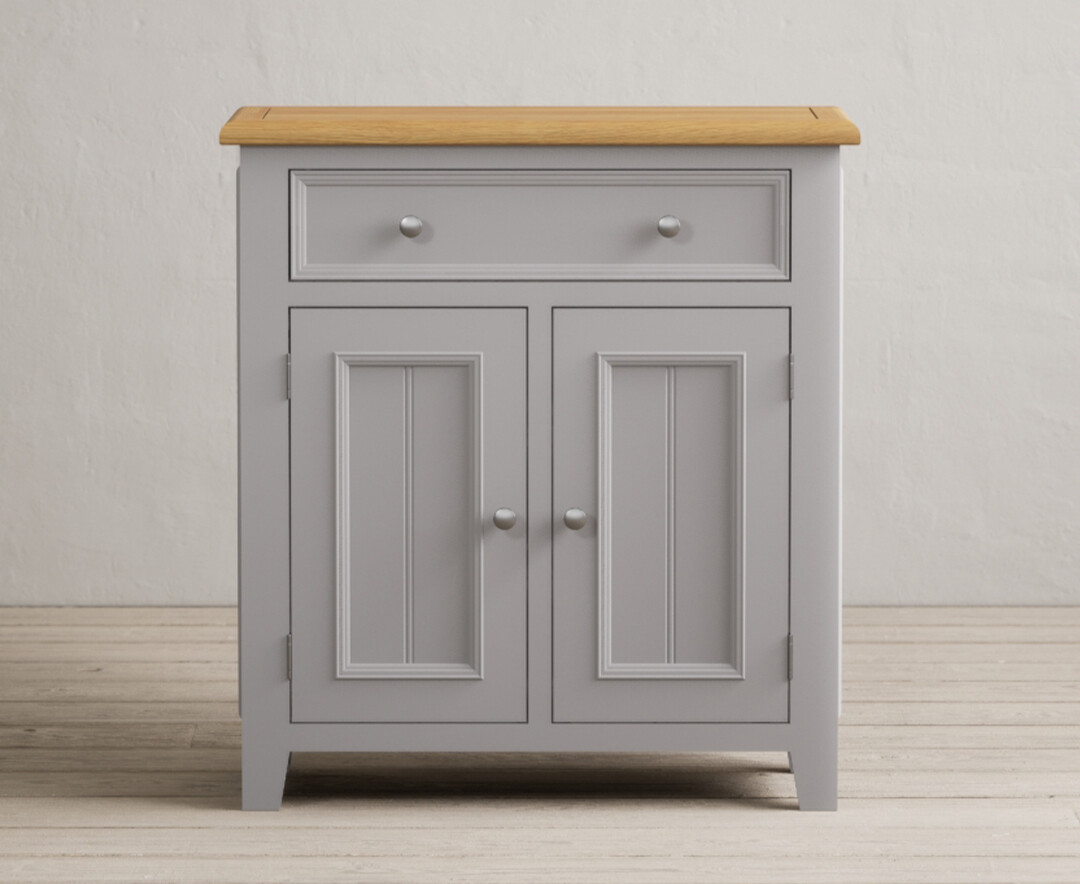 Product photograph of Weymouth Oak And Light Grey Painted Hallway Sideboard from Oak Furniture Superstore