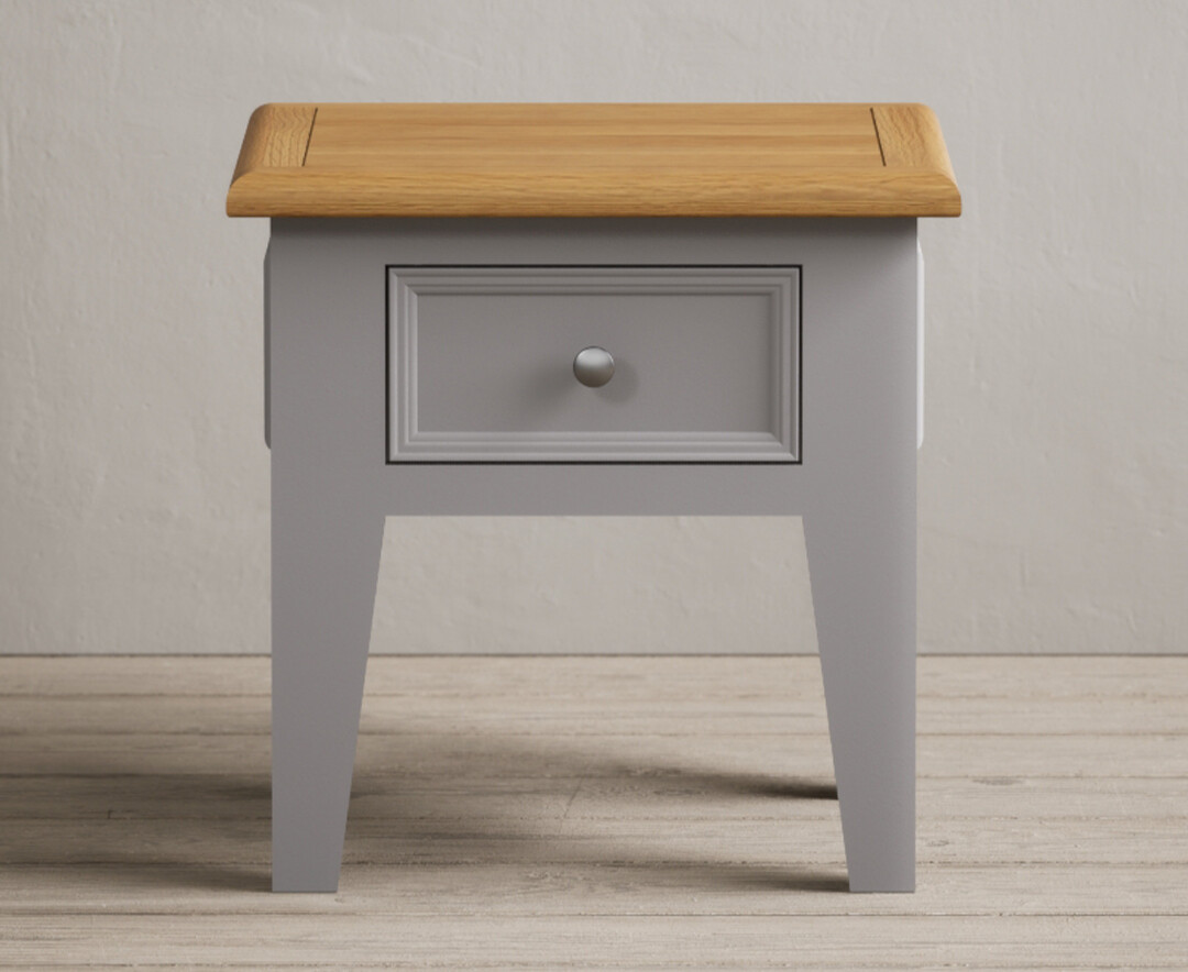 Product photograph of Weymouth Oak And Light Grey Painted Lamp Table from Oak Furniture Superstore