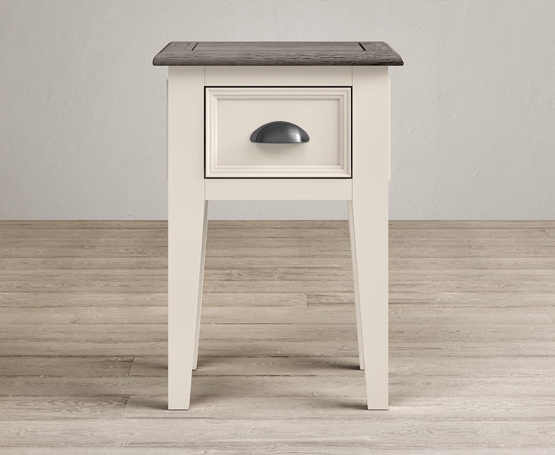 Product photograph of Dartmouth Oak And Soft White Painted Bedside Table from Oak Furniture Superstore