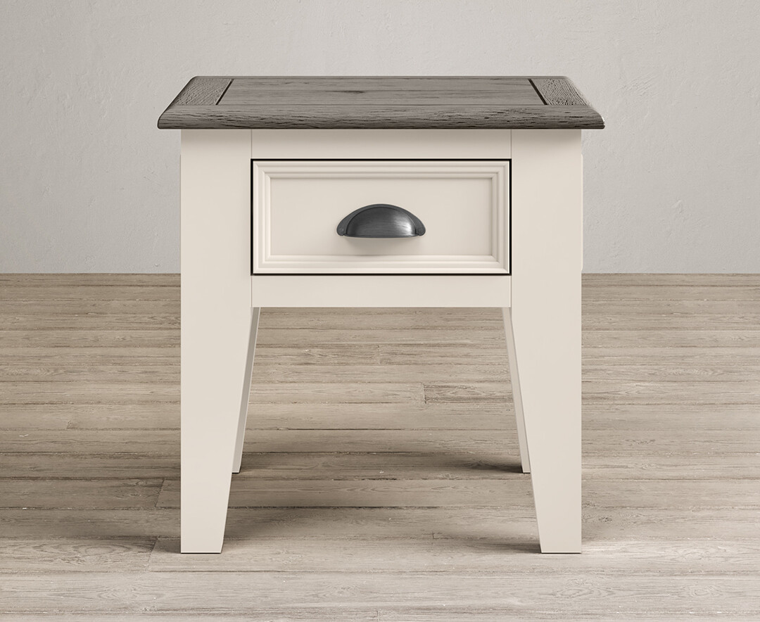 Product photograph of Dartmouth Oak And Soft White Painted Lamp Table from Oak Furniture Superstore