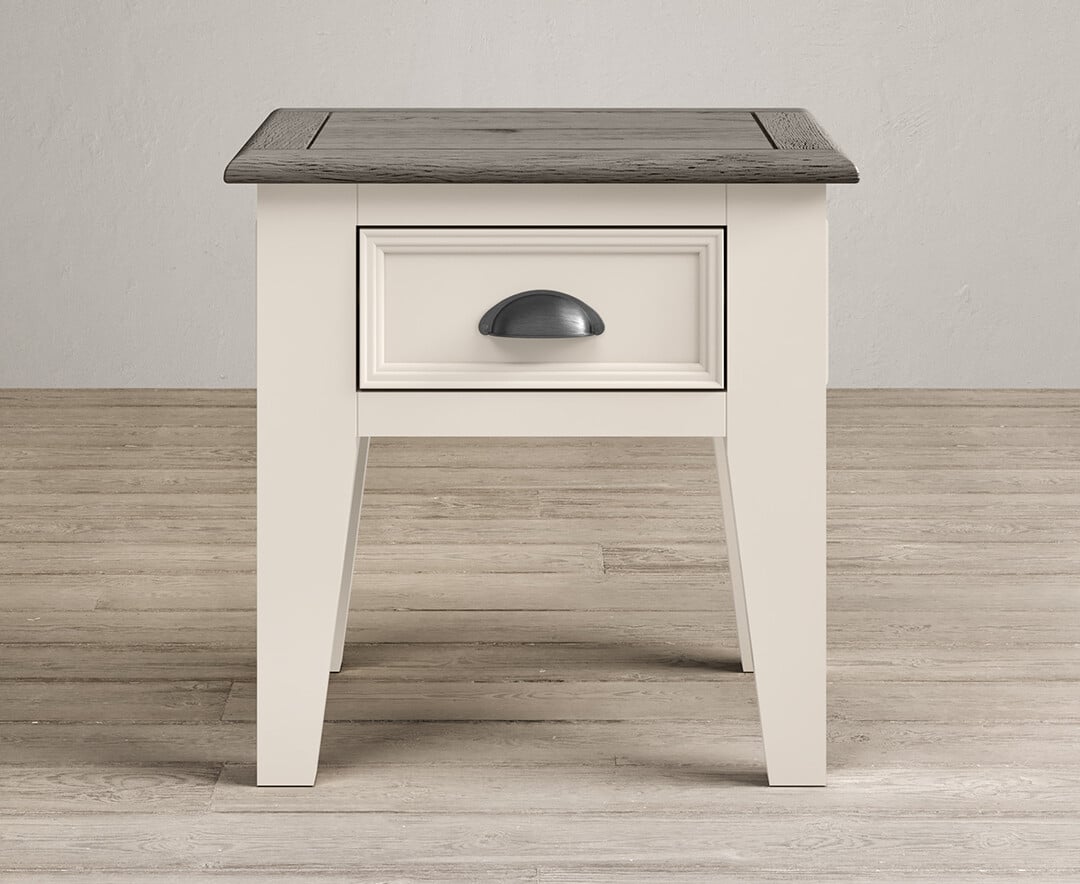 Product photograph of Dartmouth Oak And Soft White Painted Lamp Table from Oak Furniture Superstore