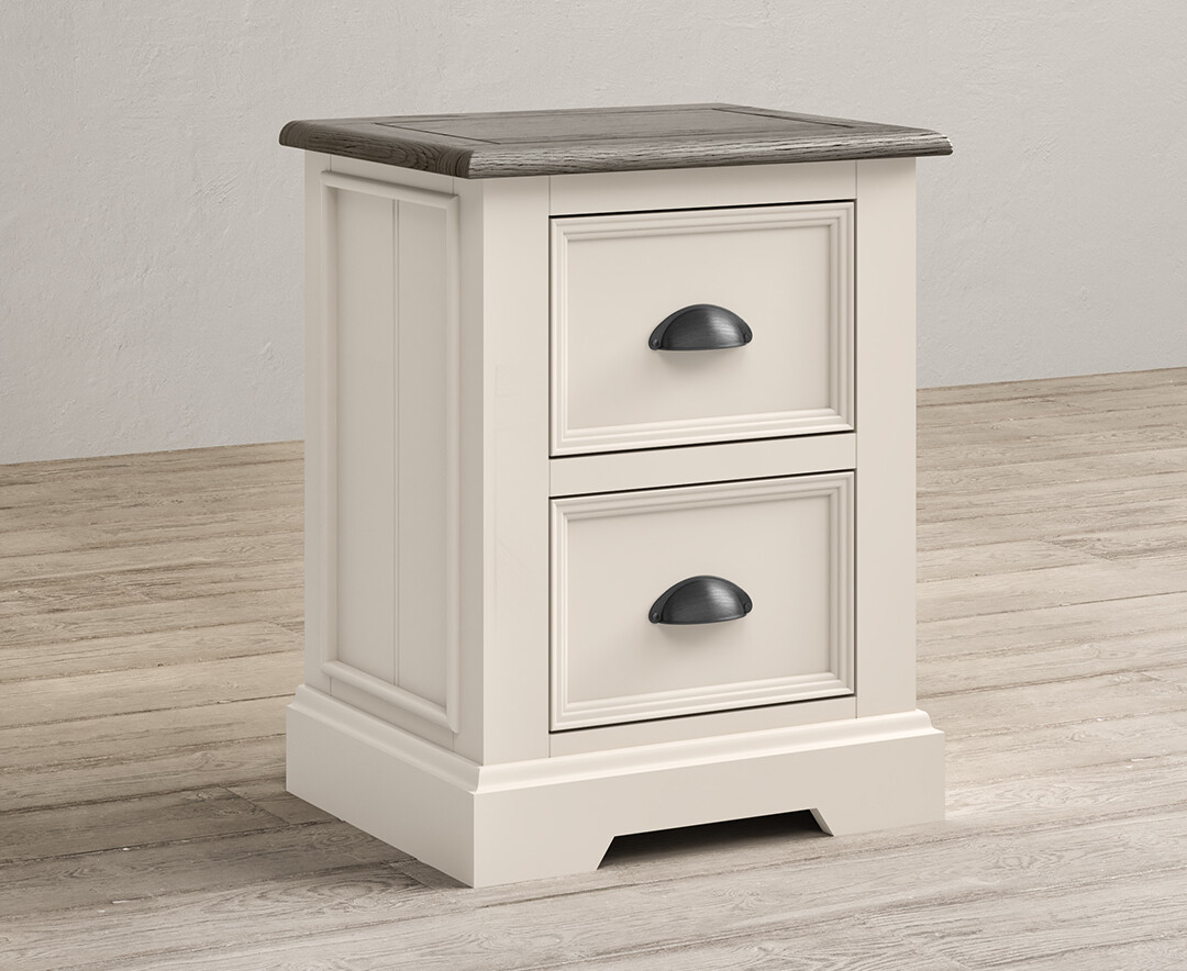 Photo 1 of Dartmouth oak and soft white painted 2 drawer bedside chest