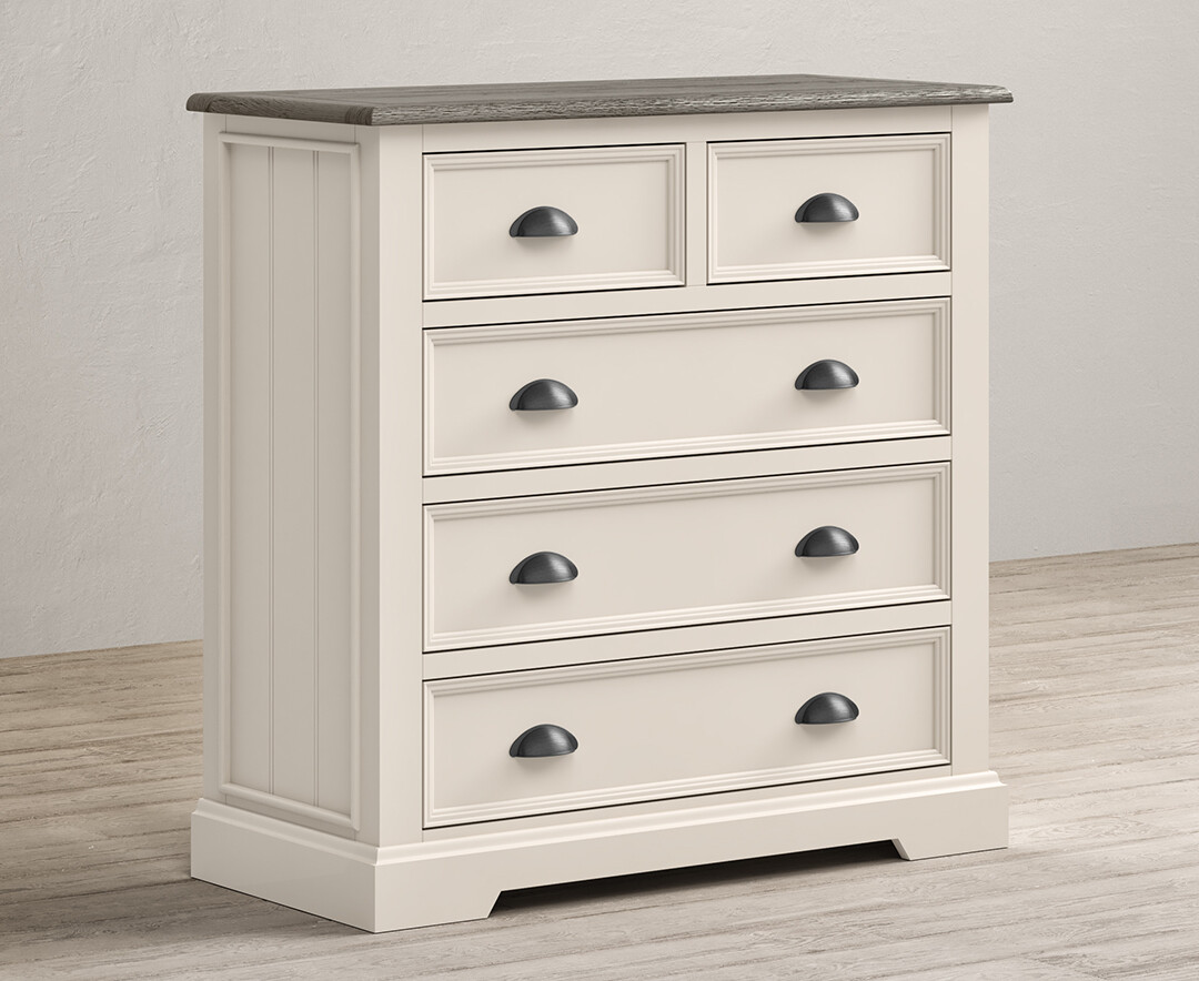 Photo 1 of Dartmouth oak and soft white painted 2 over 3 chest of drawers