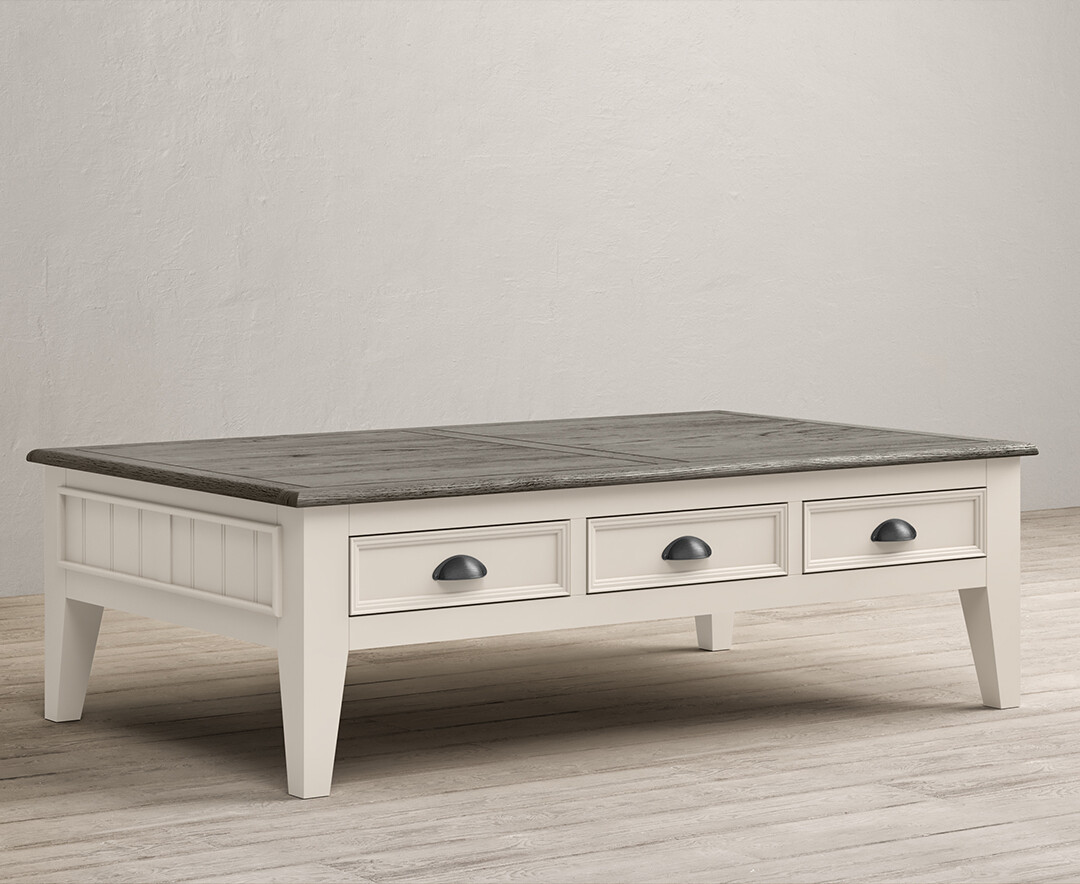 Photo 1 of Dartmouth oak and soft white painted extra large 6 drawer coffee table
