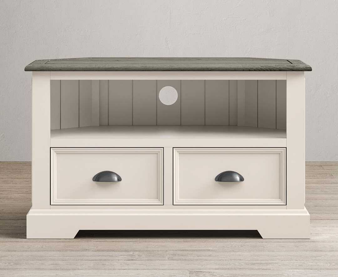 Dartmouth Oak And Soft White Painted Corner Tv Cabinet