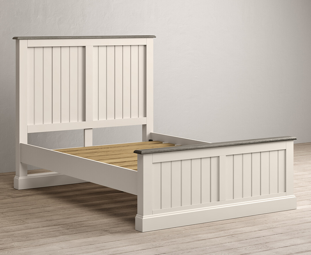 Product photograph of Dartmouth Oak And Soft White Painted Double Bed from Oak Furniture Superstore