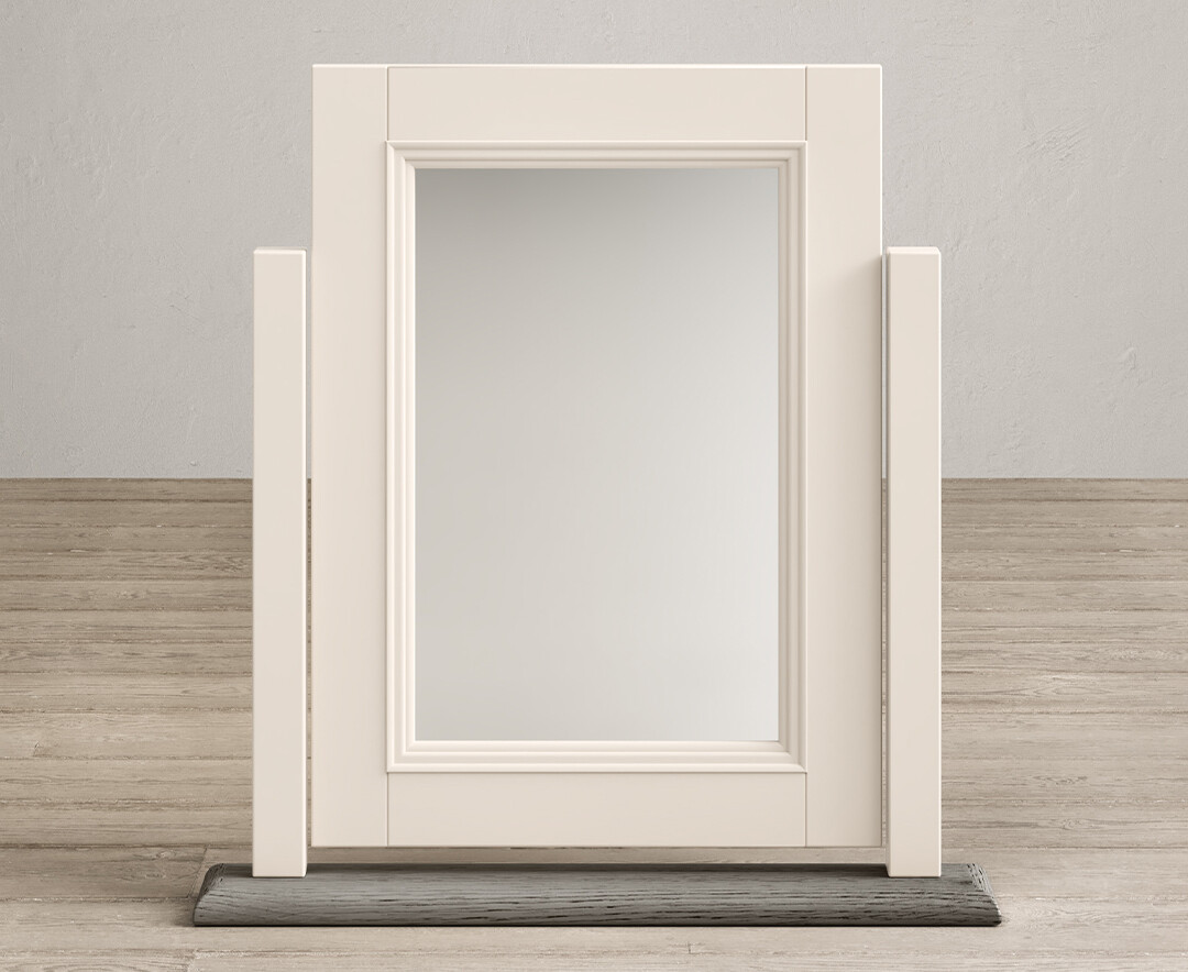 Product photograph of Dartmouth Oak And Soft White Painted Dressing Table Mirror from Oak Furniture Superstore