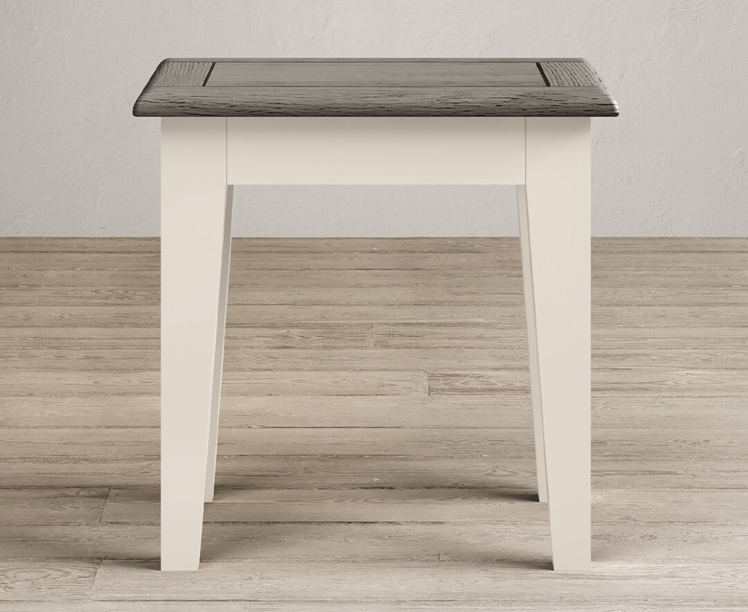 Product photograph of Dartmouth Oak And Soft White Painted Dressing Stool from Oak Furniture Superstore