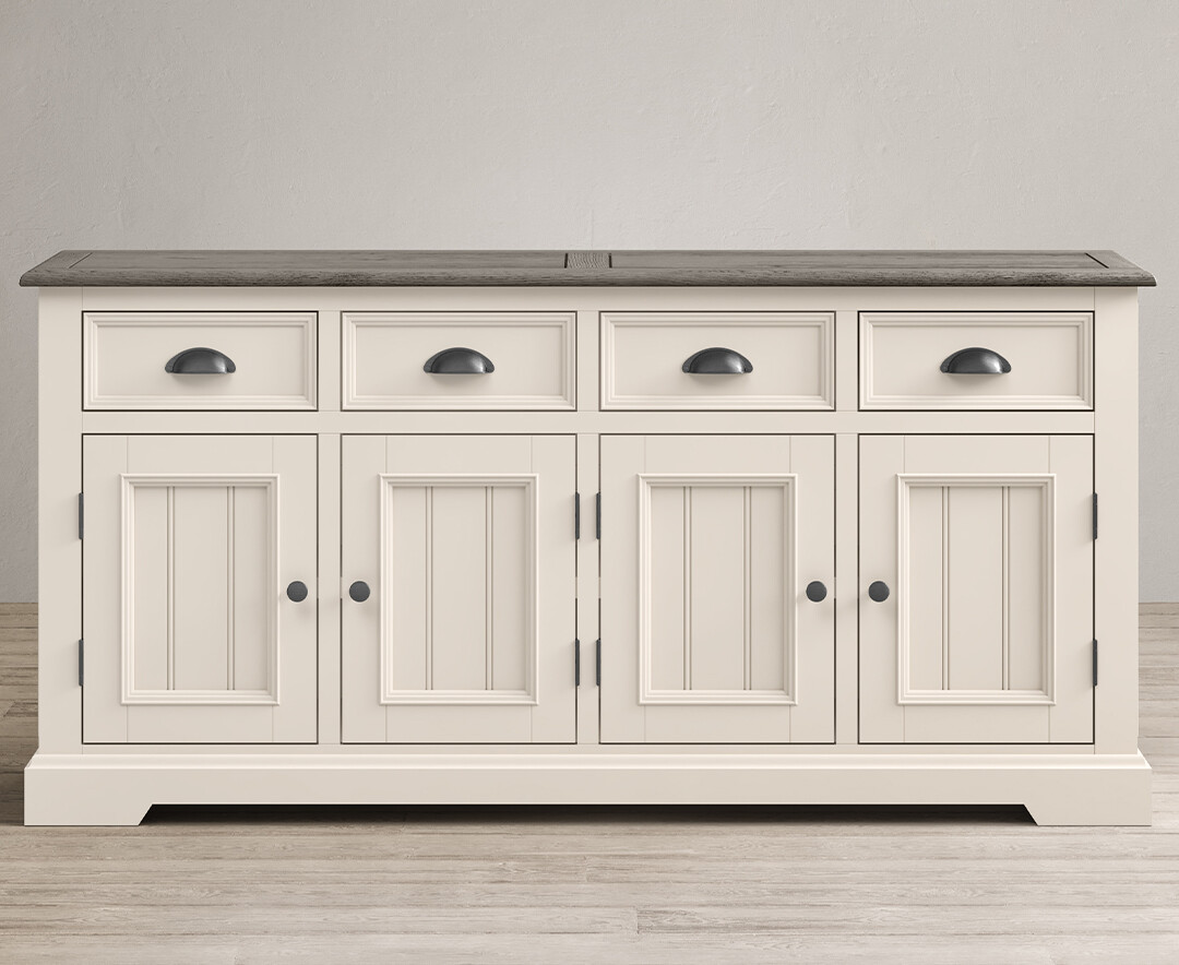 Product photograph of Dartmouth Oak And Soft White Painted Extra Large Sideboard from Oak Furniture Superstore