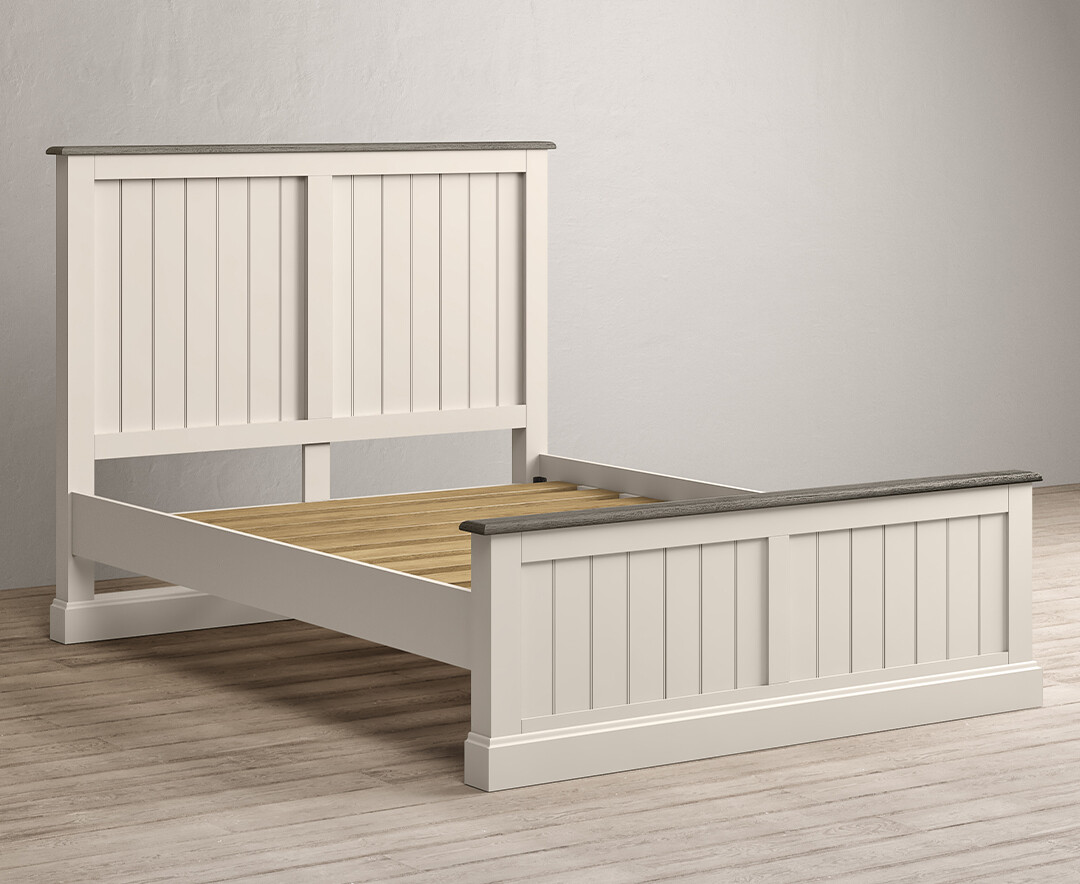Product photograph of Dartmouth Oak And Soft White Painted King Size Bed from Oak Furniture Superstore