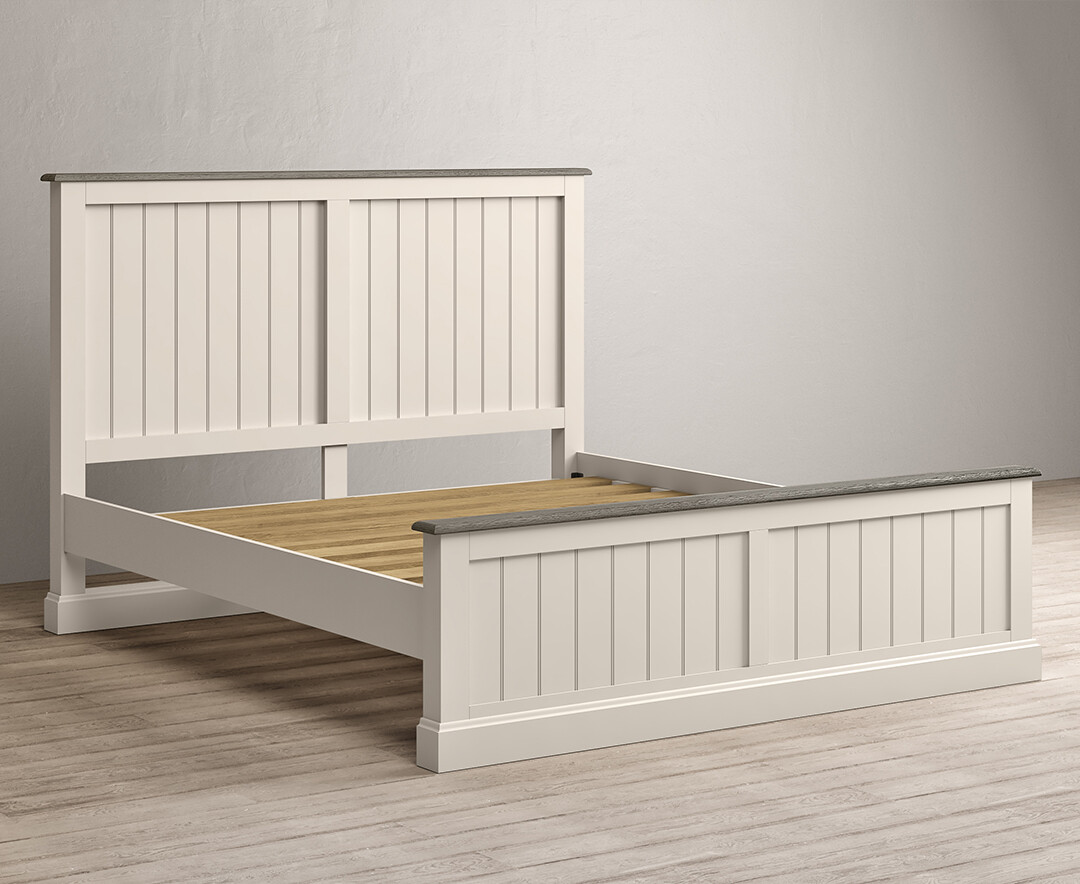 Product photograph of Dartmouth Oak And Soft White Painted Super King Bed from Oak Furniture Superstore