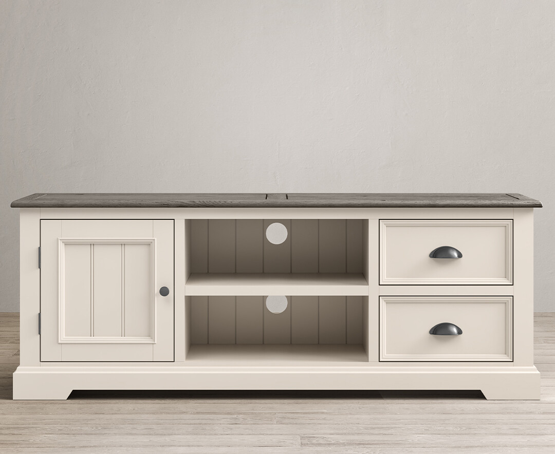 Dartmouth Oak And Soft White Painted Super Wide Tv Cabinet