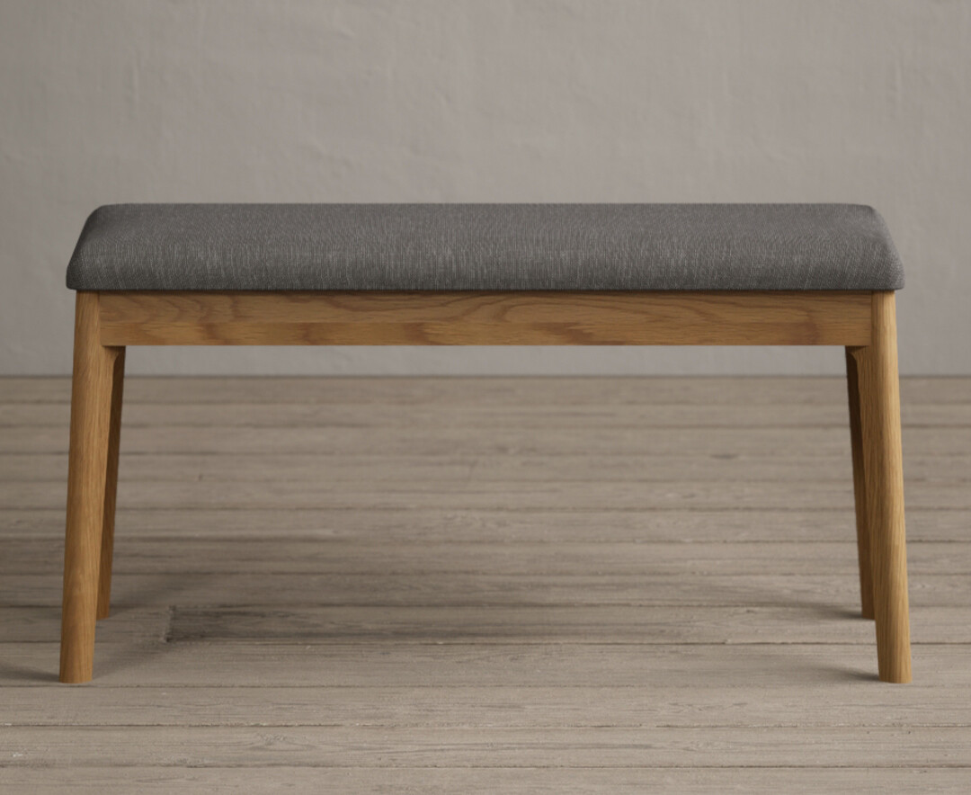 Product photograph of Nordic Grey Linen Bench from Oak Furniture Superstore