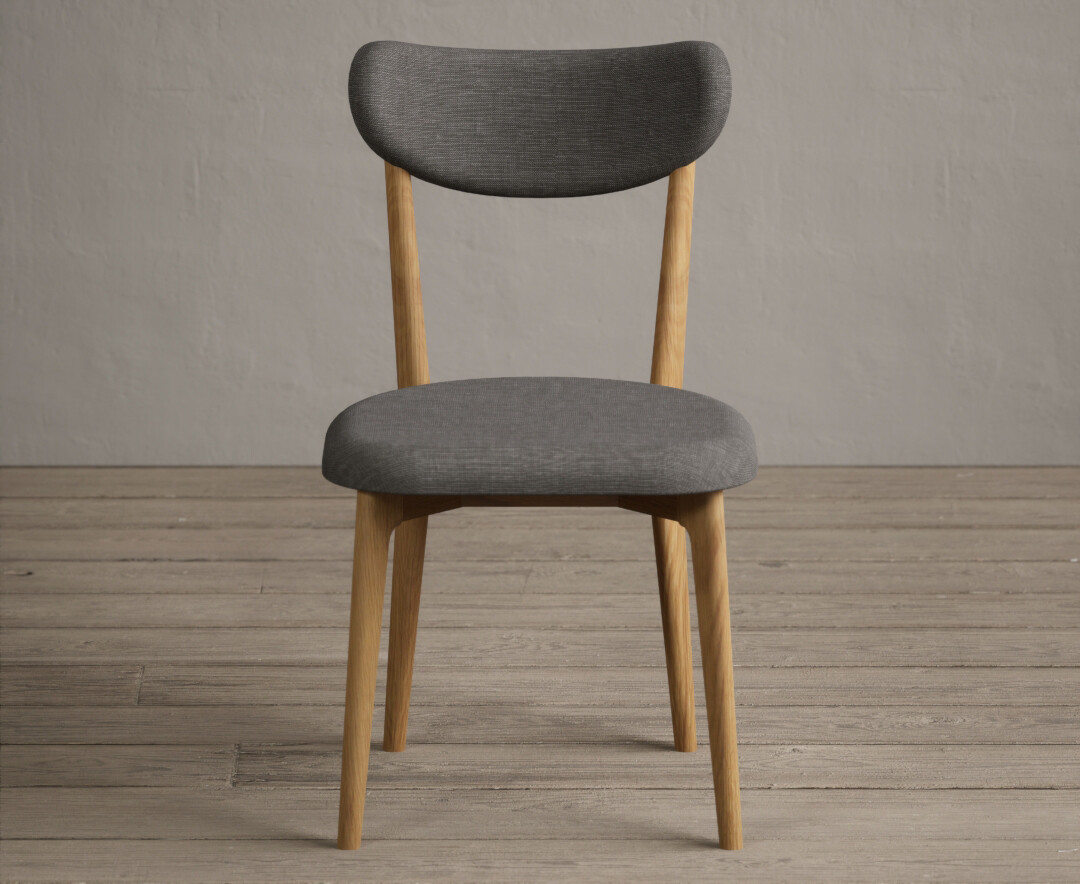 Product photograph of Nordic Grey Linen Dining Chairs from Oak Furniture Superstore
