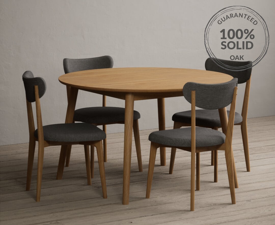 Natural oak 2025 round dining table