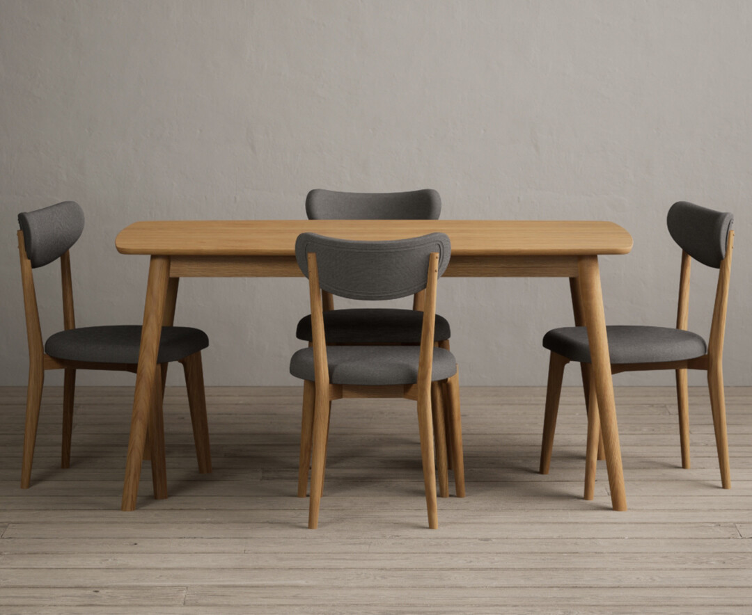 Product photograph of Nordic 150cm Solid Oak Dining Table With 6 White Nordic Chairs from Oak Furniture Superstore