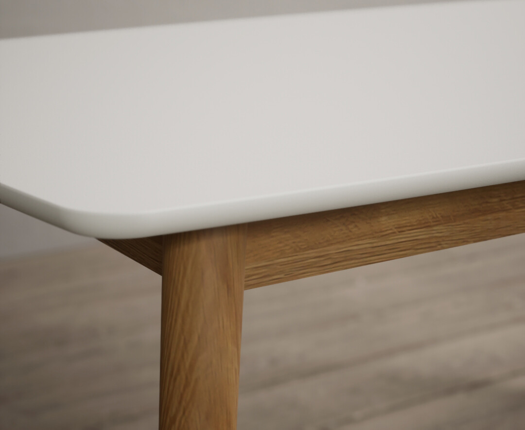 Photo 2 of Nordic 150cm solid oak and signal white painted dining table