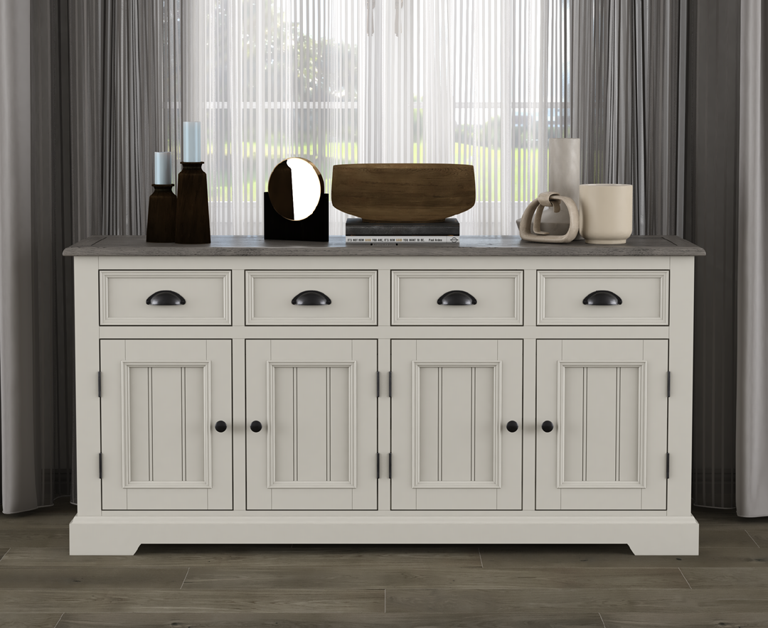 Product photograph of Dartmouth Oak And Soft White Painted Extra Large Sideboard from Oak Furniture Superstore