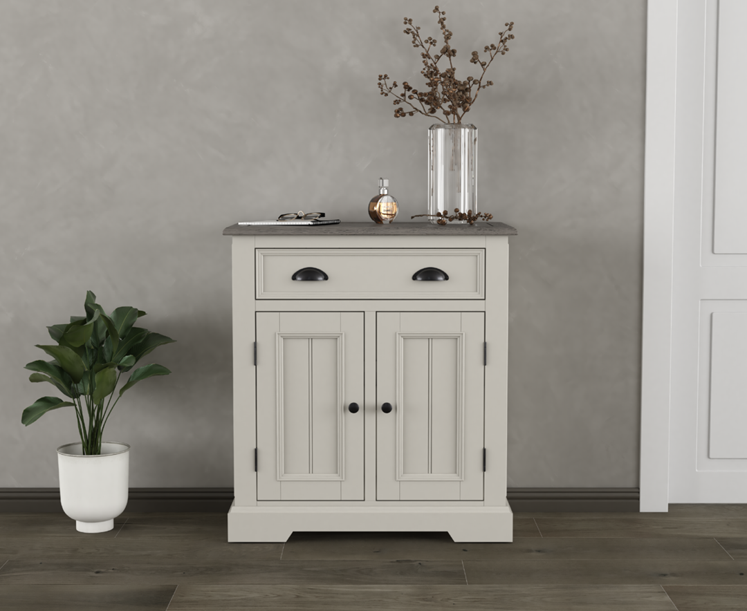 Product photograph of Dartmouth Oak And Soft White Painted Hallway Sideboard from Oak Furniture Superstore