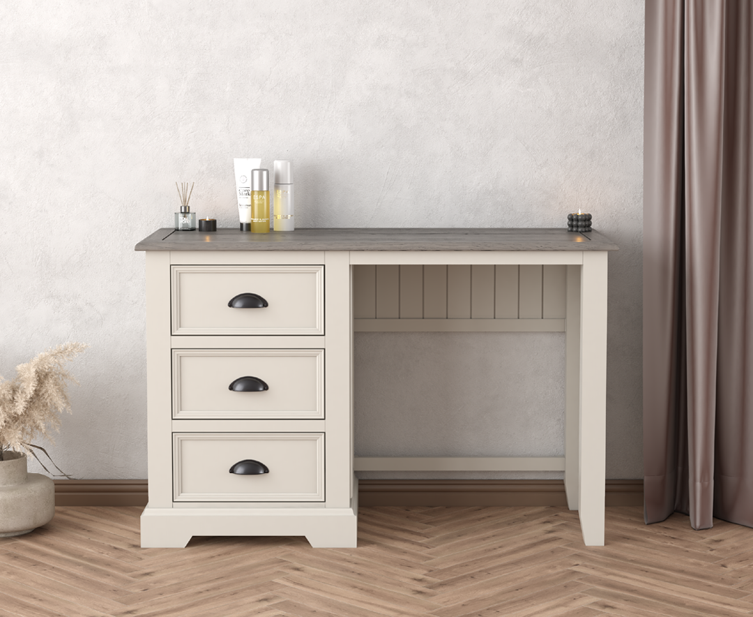 Product photograph of Dartmouth Oak And Soft White Painted Dressing Table from Oak Furniture Superstore