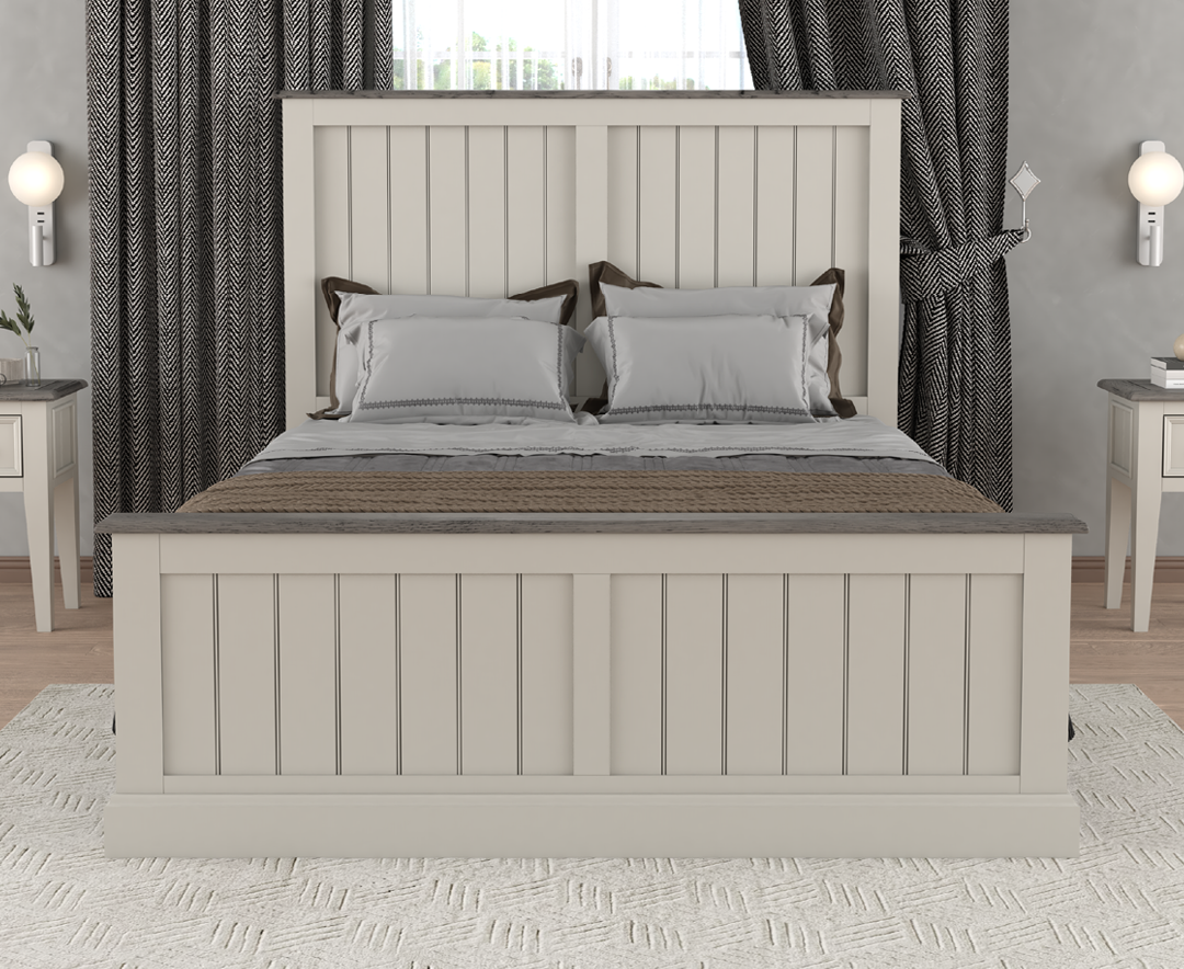 Dartmouth Oak and Soft White Painted King Size Bed
