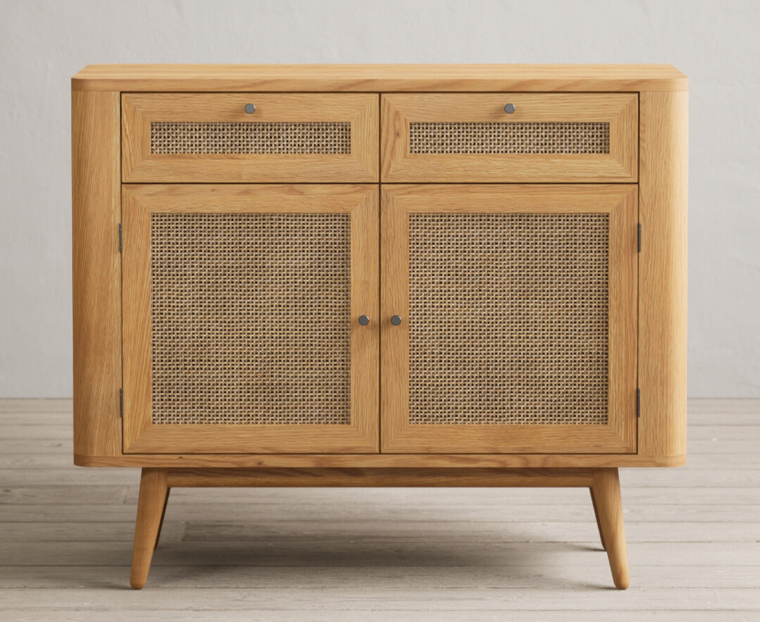 Oak Rattan Small Sideboard