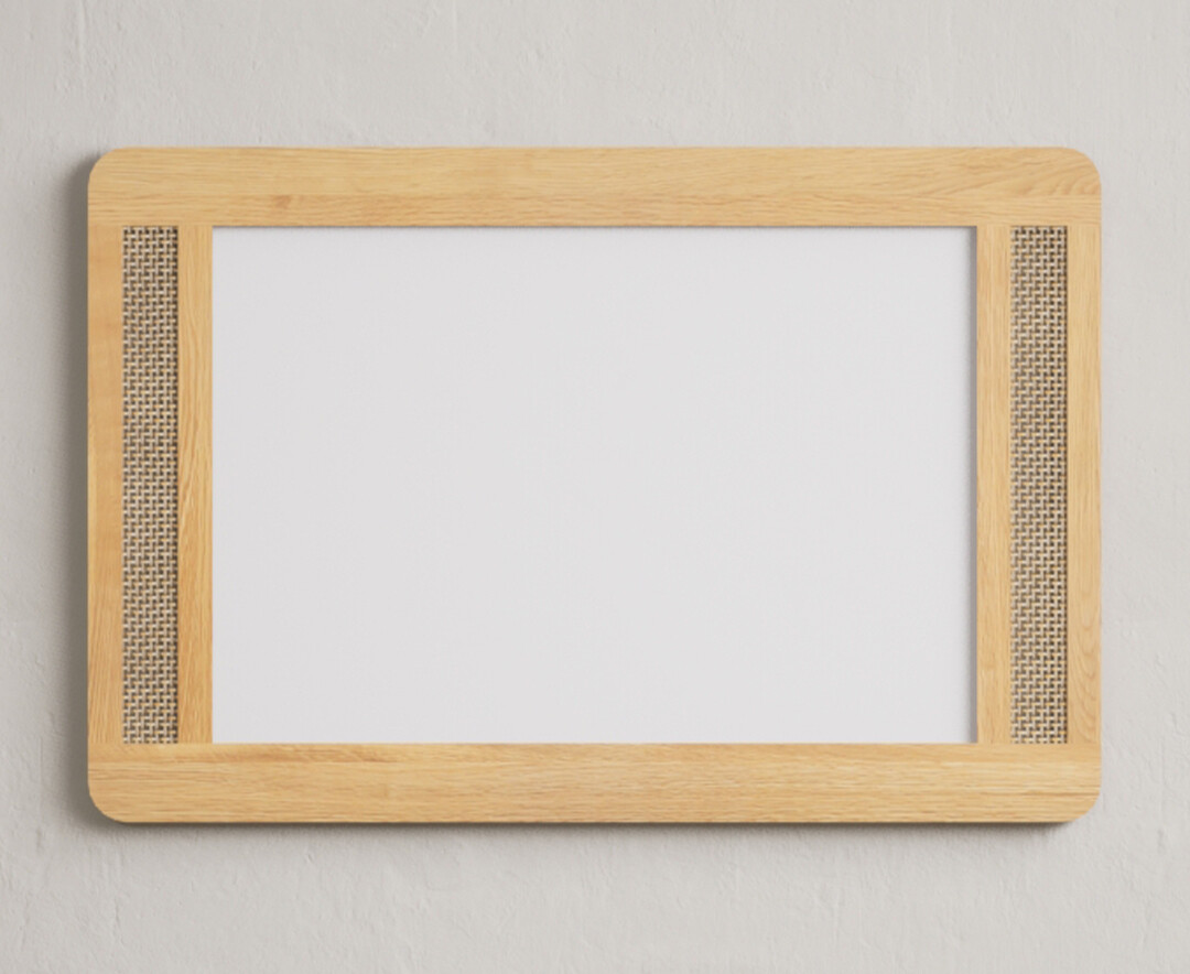 Product photograph of Oak Rattan Wall Mirror from Oak Furniture Superstore