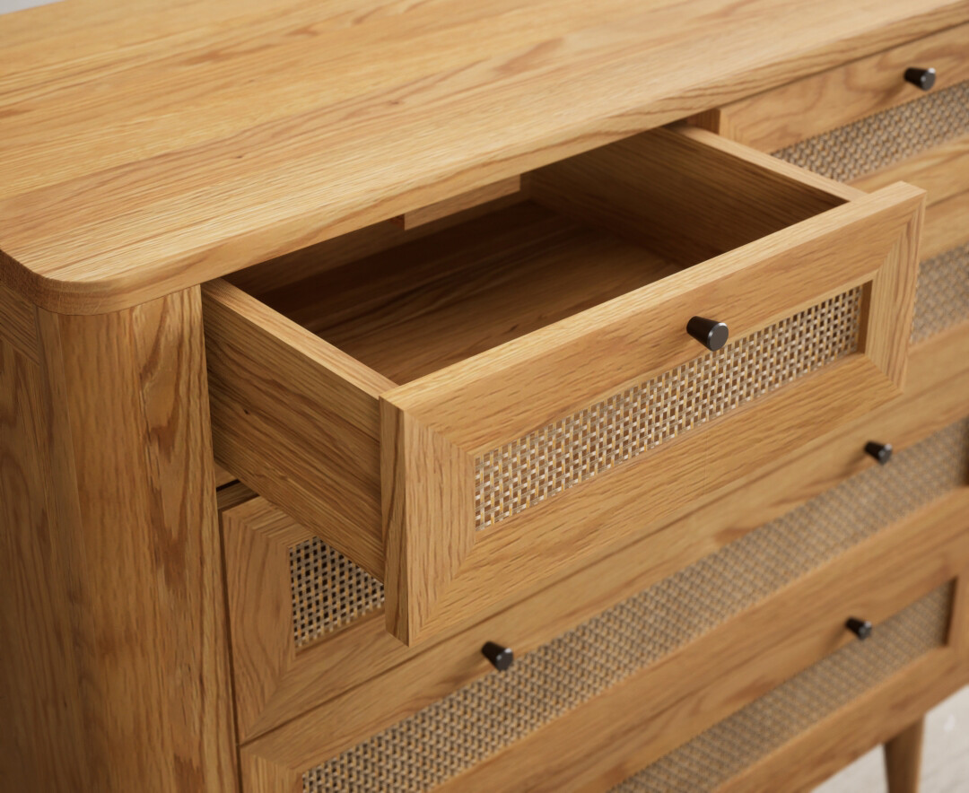 Photo 1 of Oak rattan 2 over 3 chest of drawers