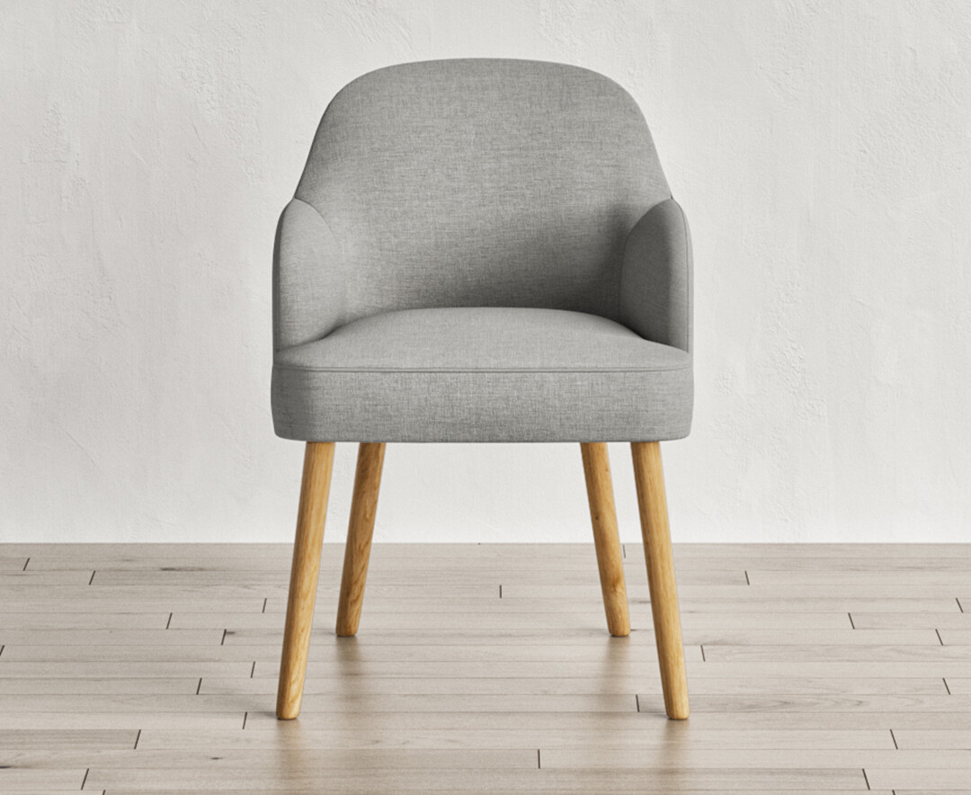 Product photograph of Oliver Light Grey Fabric Dining Chairs from Oak Furniture Superstore