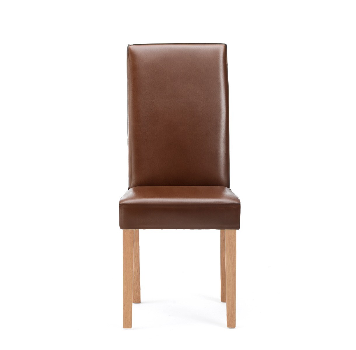 Photo 1 of Olivia brown faux leather dining chairs