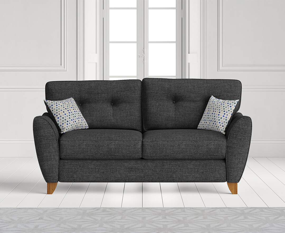 Product photograph of Florin Charcoal Grey Fabric Two Seater Sofa from Oak Furniture Superstore