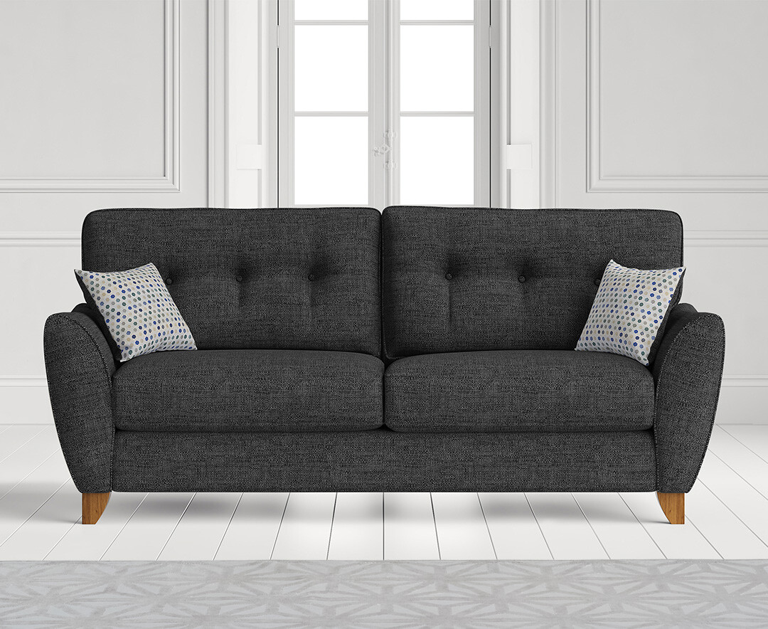 Product photograph of Florin Charcoal Grey Fabric Three Seater Sofa from Oak Furniture Superstore