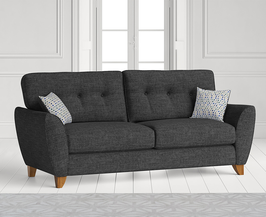 Product photograph of Florin Charcoal Grey Fabric Three Seater Sofa from Oak Furniture Superstore