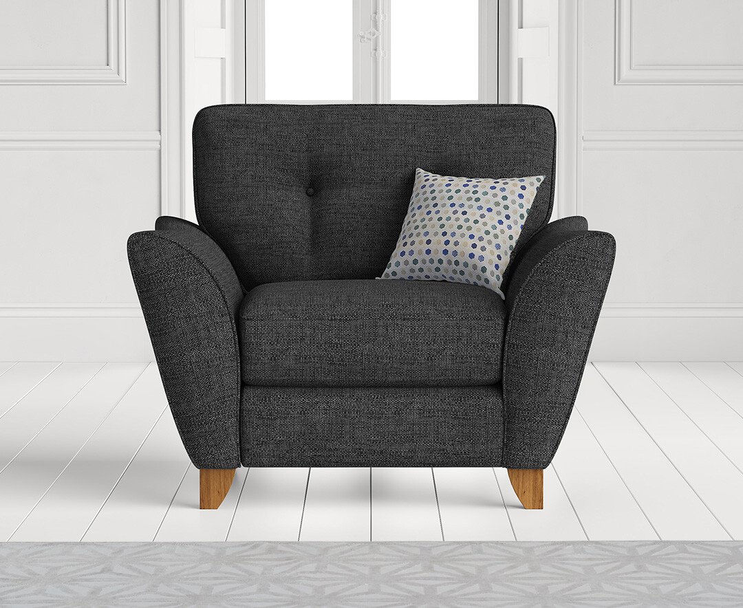 Product photograph of Florin Charcoal Grey Fabric Armchair from Oak Furniture Superstore