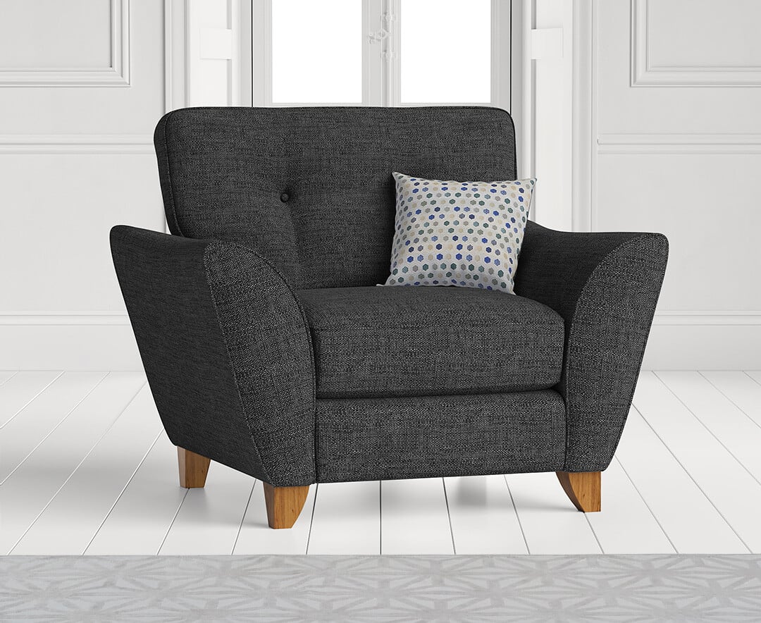 Product photograph of Florin Charcoal Grey Fabric Armchair from Oak Furniture Superstore