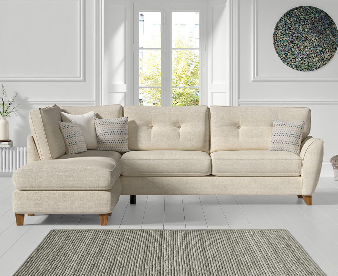Click to view product details and reviews for Florin Cream Fabric Left Hand Facing Corner Chaise Sofa.