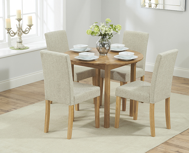 Oxford 90cm Solid Oak Extending Dining Table With 2 Black Lila Chairs