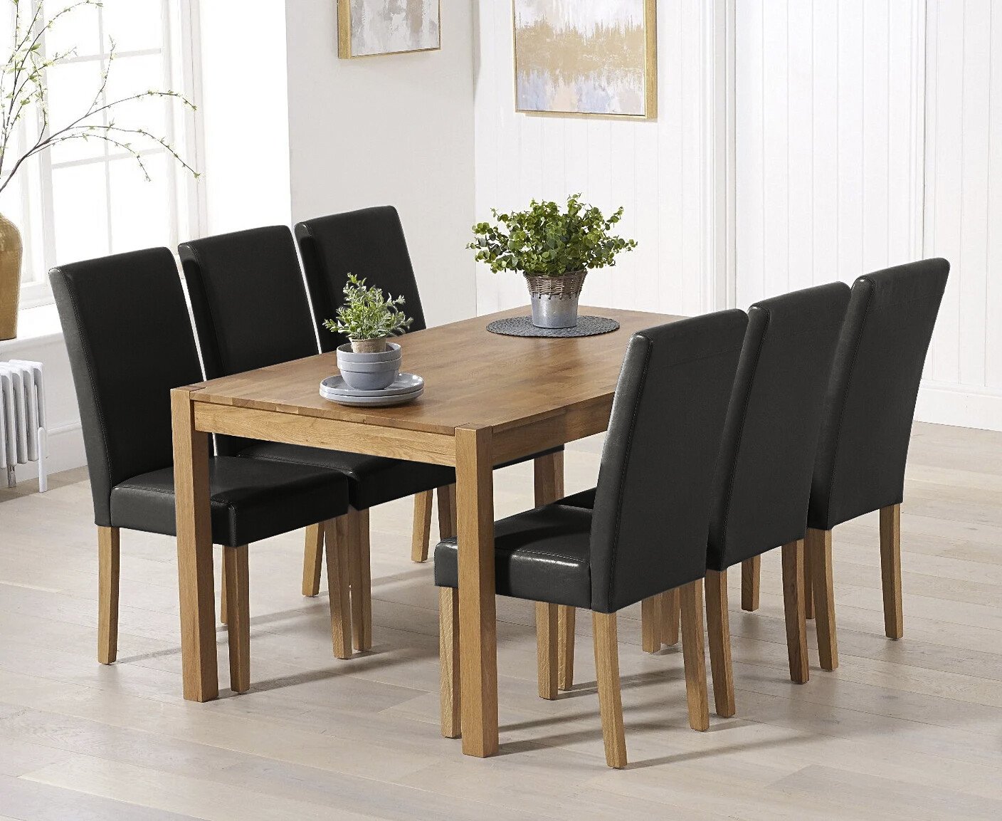 York 150cm Solid Oak Dining Table With 8 Grey Olivia Chairs