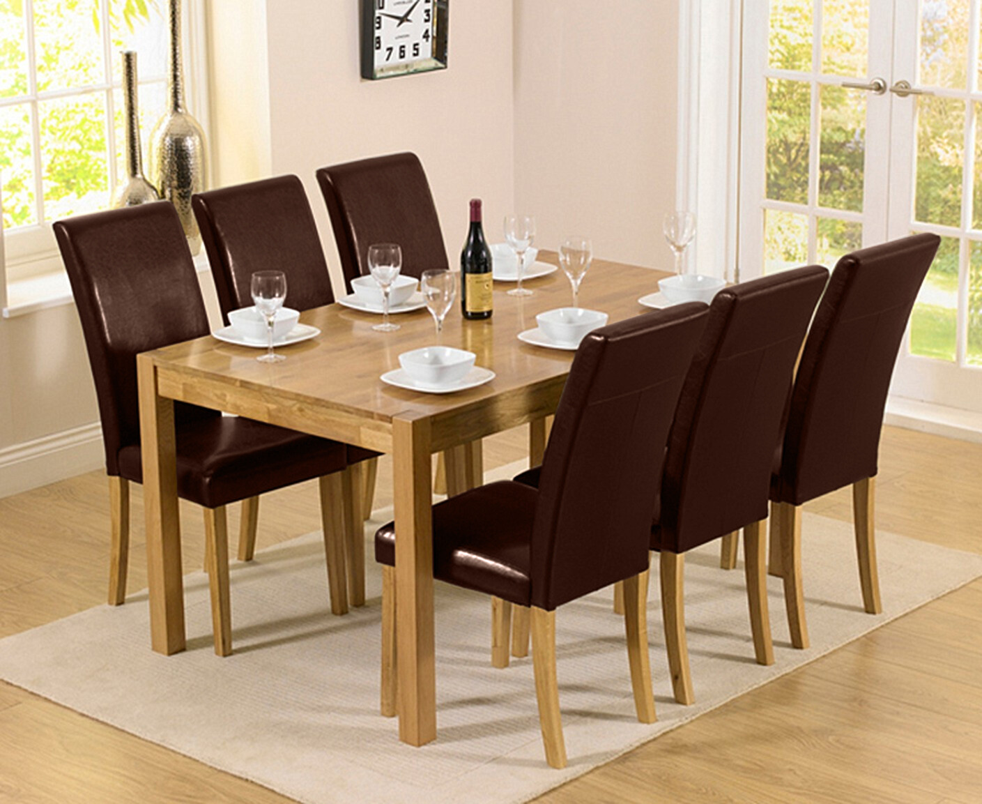 Photo 3 of Oxford 150cm solid oak dining table with 6 grey olivia chairs