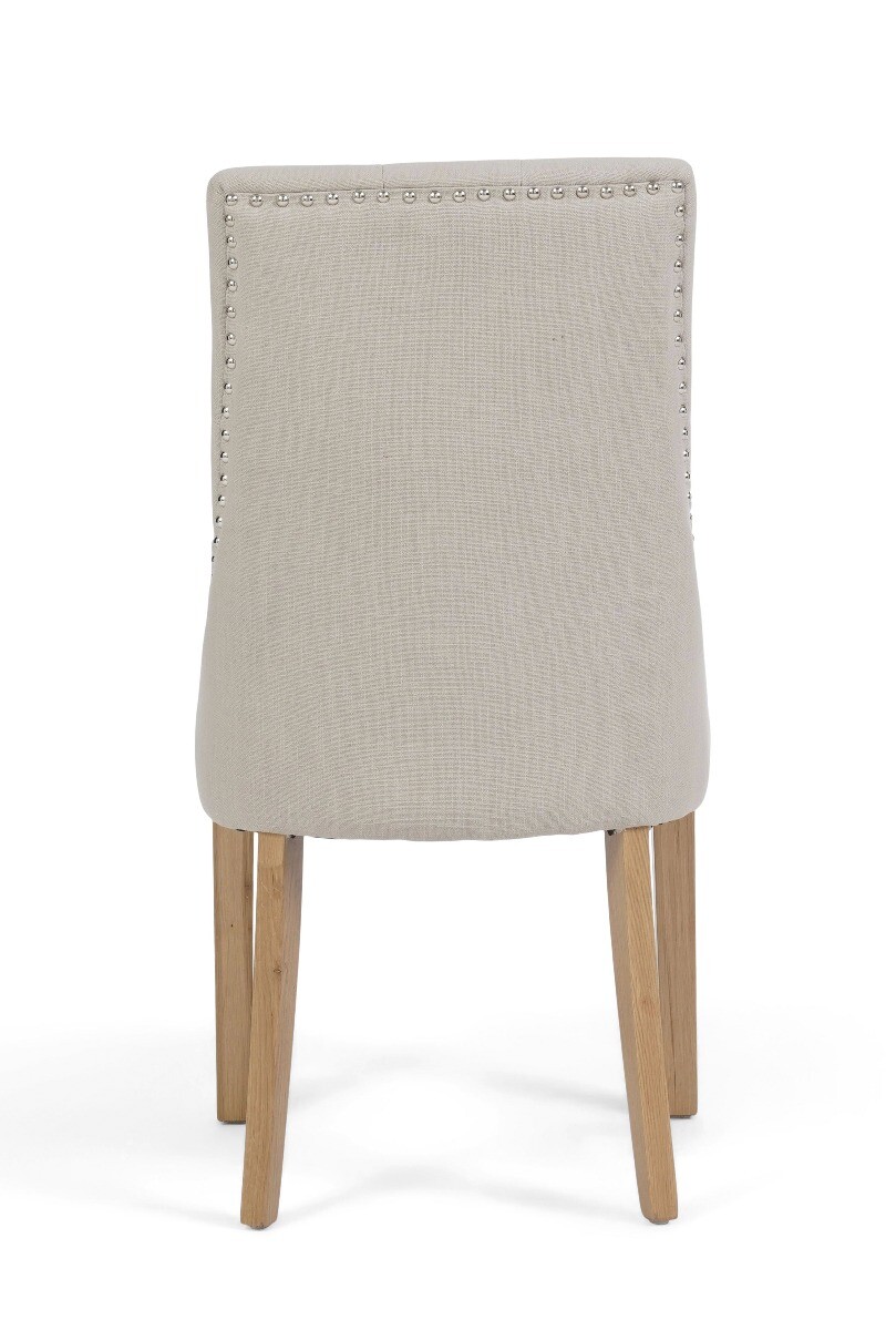 Beatrix Cream Fabric Oak Leg Dining Chairs